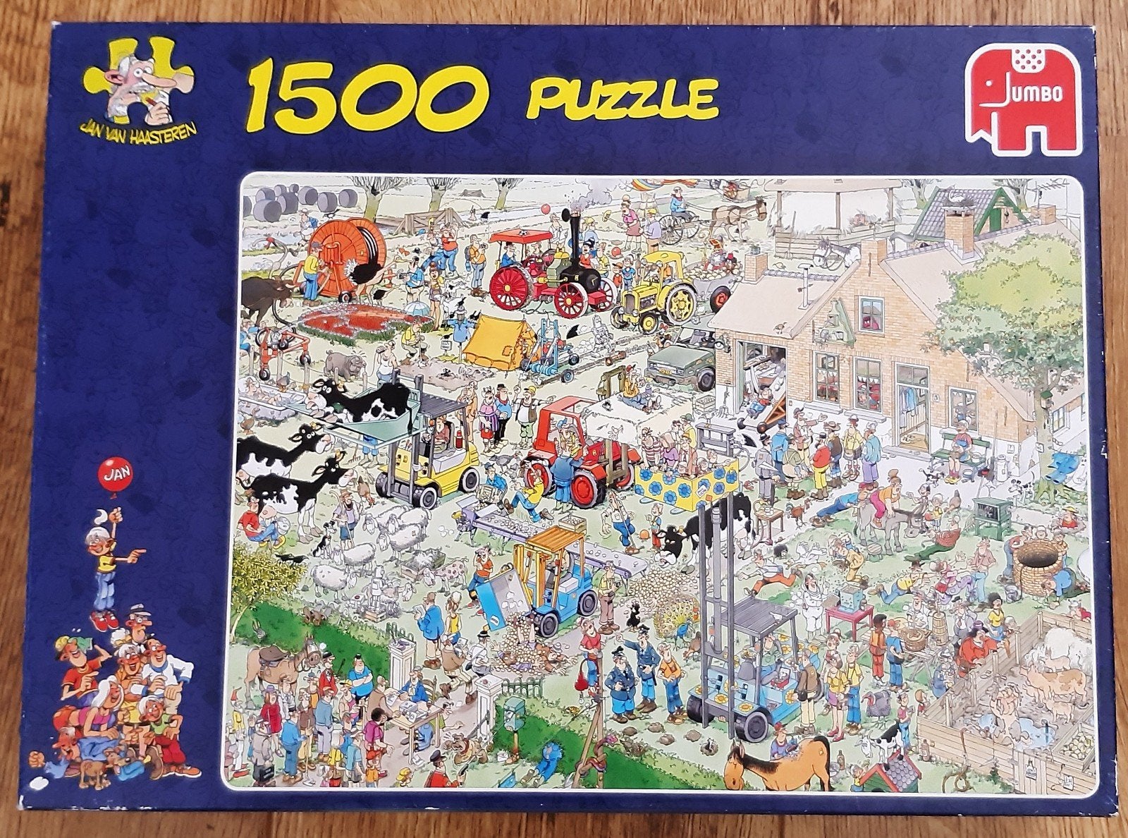 Jan van Haasteren, 1500 stukjes, Boerderij bezoek, Safari, Ophalen of Verzenden, 500 t/m 1500 stukjes, Zo goed als nieuw, Legpuzzel