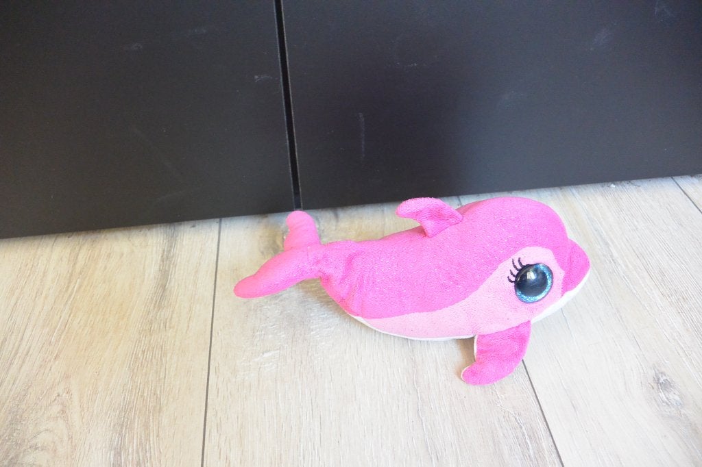 Ty knuffel Surf de roze dolfijn, Overige karakters, Overige typen, Ophalen of Verzenden, Zo goed als nieuw