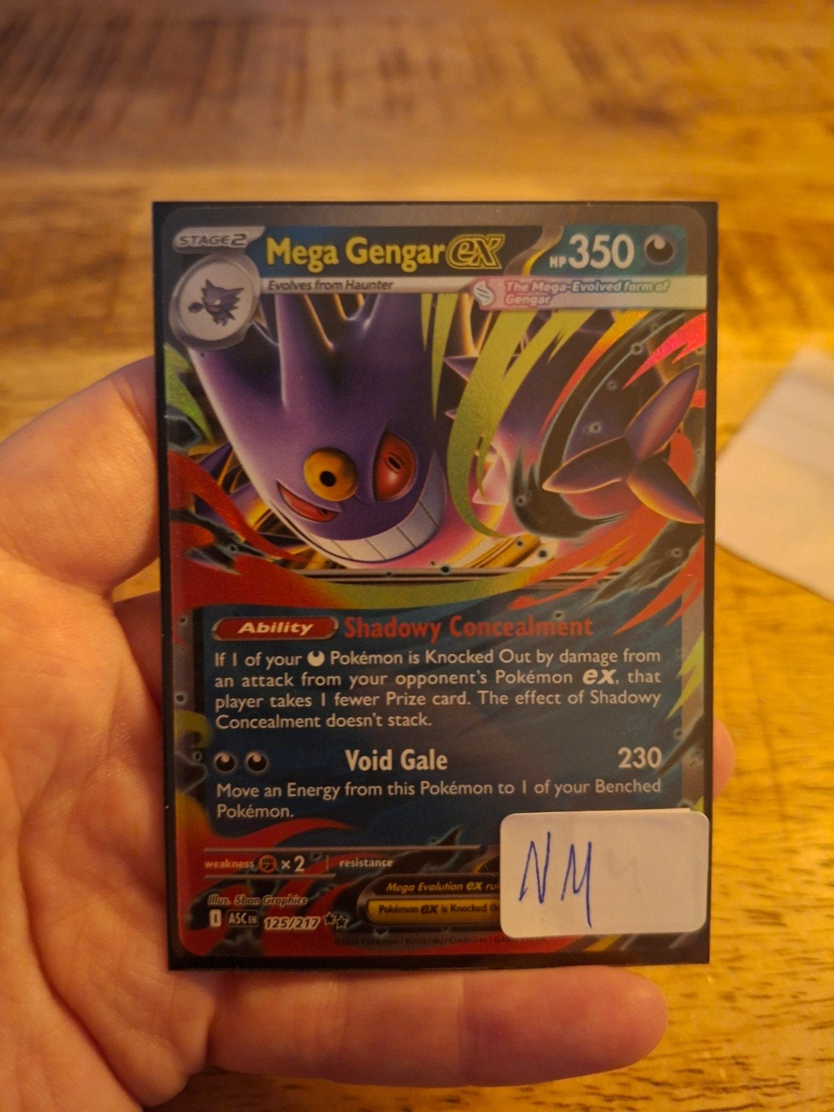Mega Gengar EX Pokémon kaart - NM conditie, Ophalen of Verzenden, Zo goed als nieuw, Losse kaart