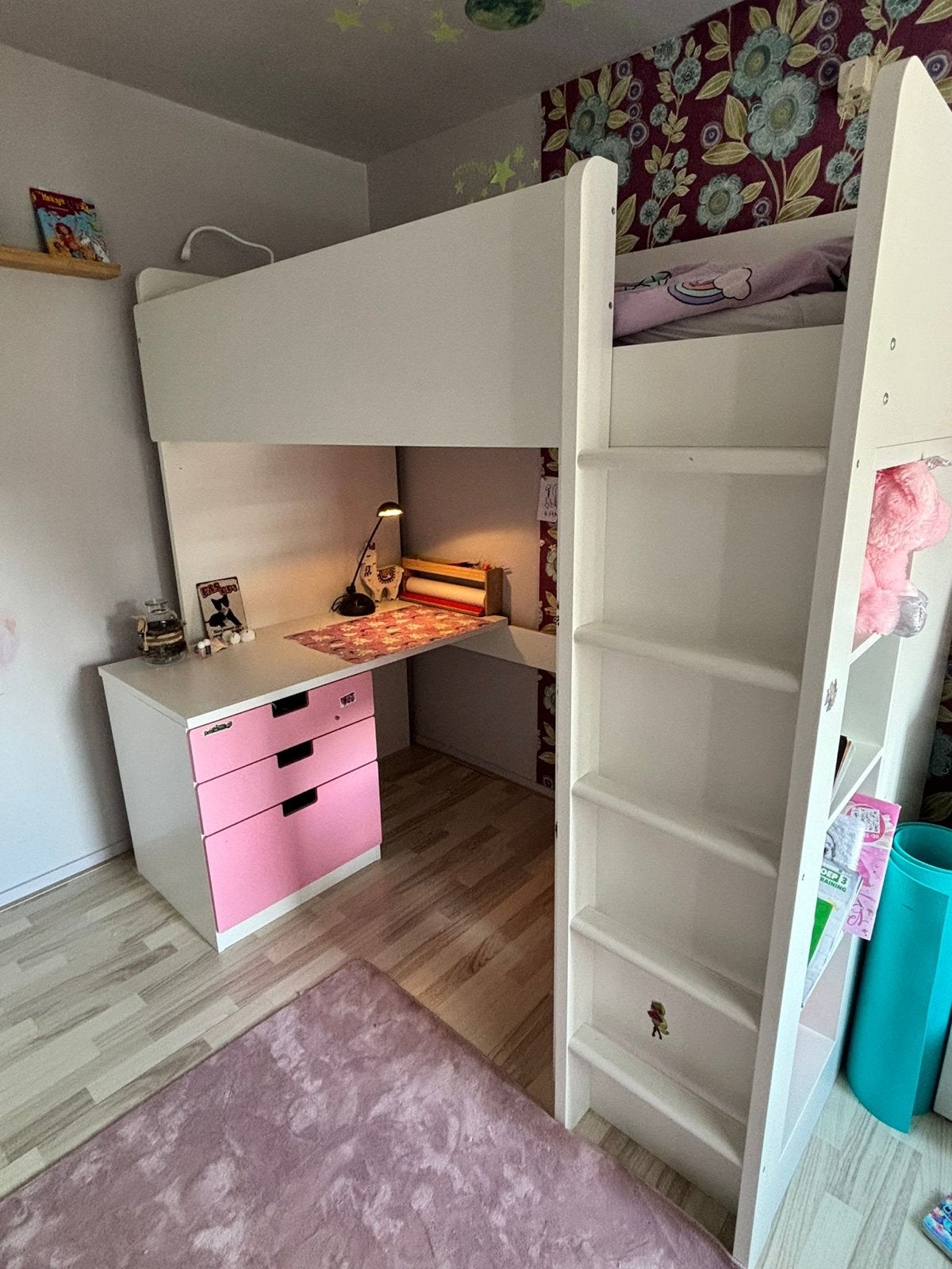 Hoogslaper IKEA STUVA met bureau en opbergruimte, Ophalen, Gebruikt, Eenpersoons, 200 cm