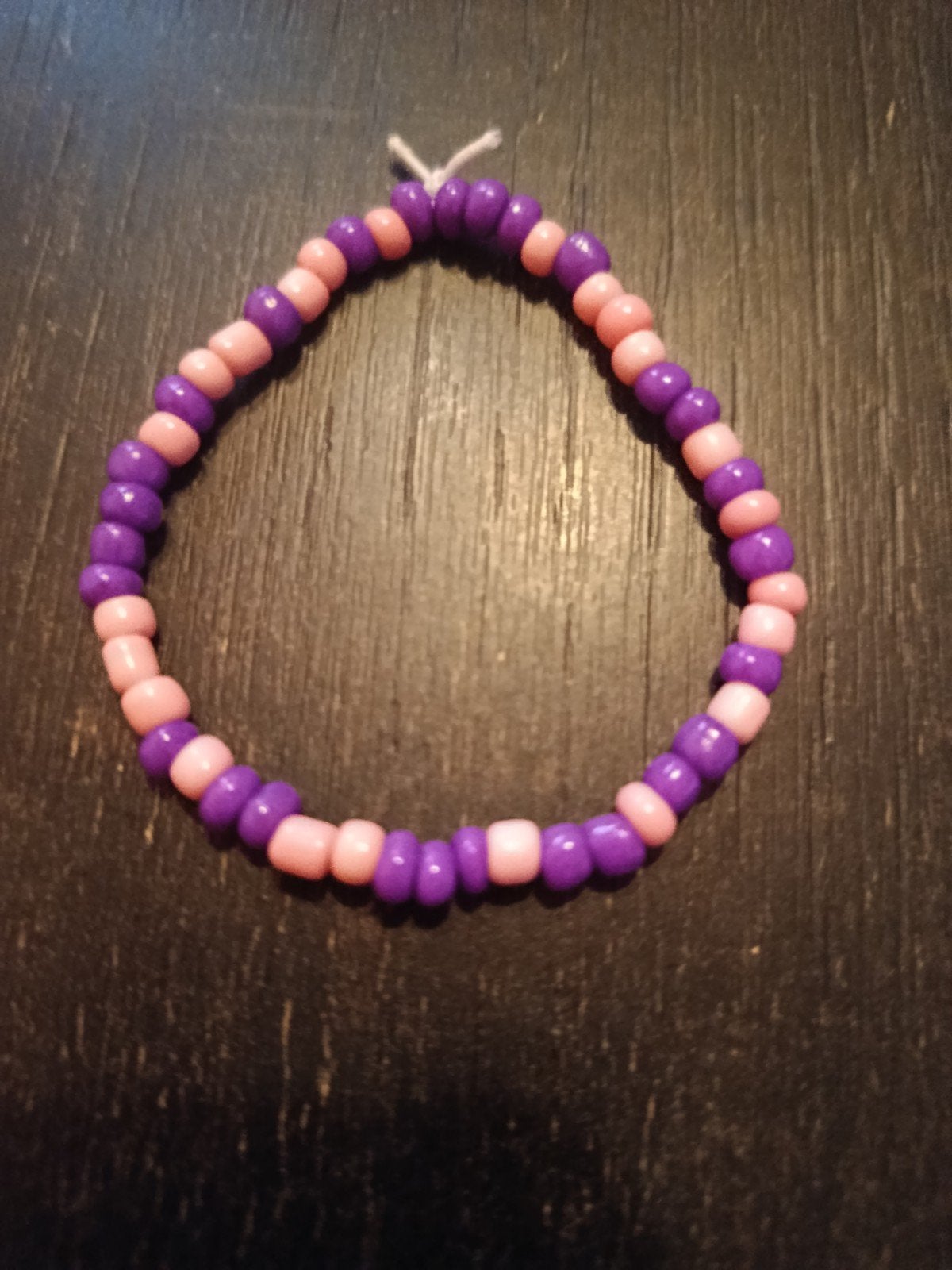 Kralenarmband paars en roze, niet rekbaar, Ophalen of Verzenden, Gebruikt, Paars, Kunststof of Plastic