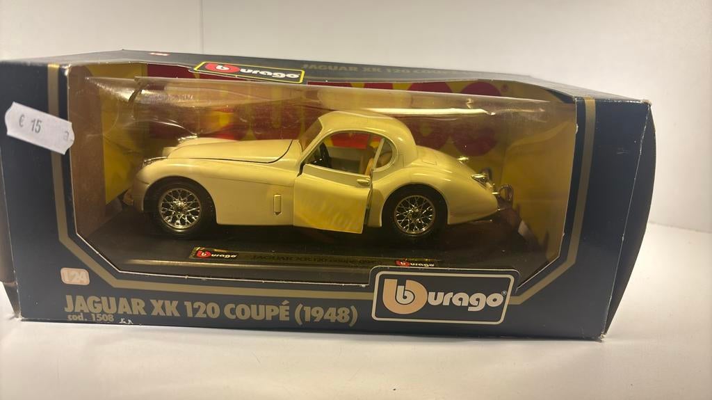Jaguar xk120 coupe 1948 Bburago 1.24, Ophalen of Verzenden, Bburago, A, A
