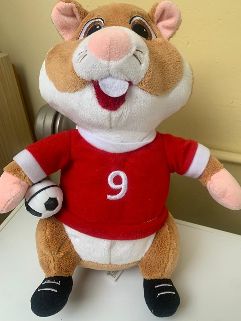 Schattige hamster knuffel met voetbalshirten voetbal,30 cm, Hamster, Nieuw, Ophalen of Verzenden, Middelgroot (20 tot 80 cm)