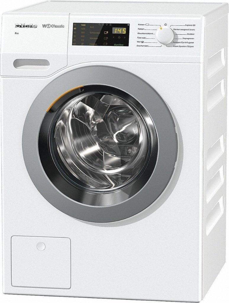Te koop: Miele WDB030WPS Wasmachine ZGAN, Ophalen, Zo goed als nieuw, 85 tot 90 cm, 1200 tot 1600 toeren