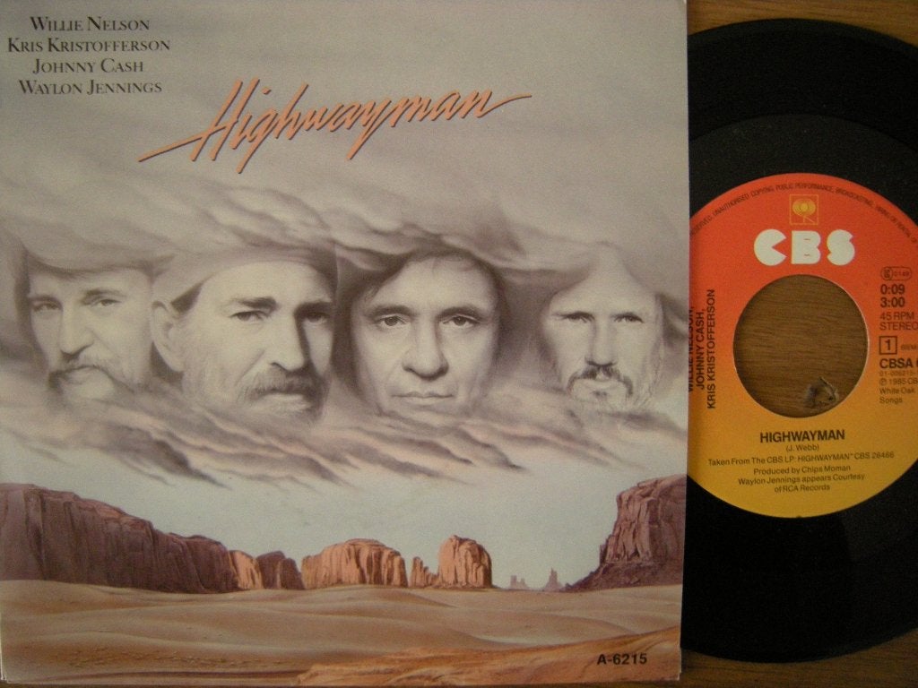Waylon Jennings, Willie Nelson, Johnny Cash, Kris Kristoffer, Ophalen of Verzenden, 1980 - 1989, Zo goed als nieuw, 7 inch