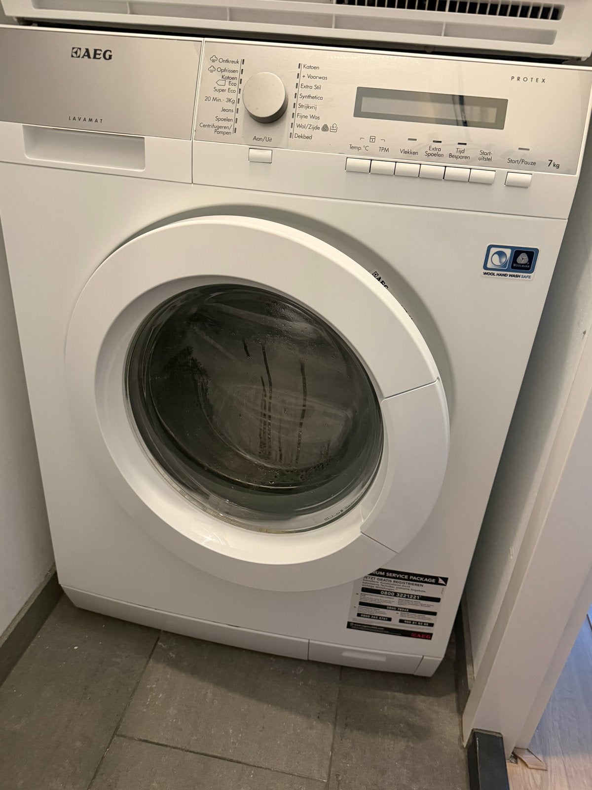 AEG Lavamat Protex 7kg Wasmachine - Voorlader, Ophalen, Zo goed als nieuw, 85 tot 90 cm, 1200 tot 1600 toeren