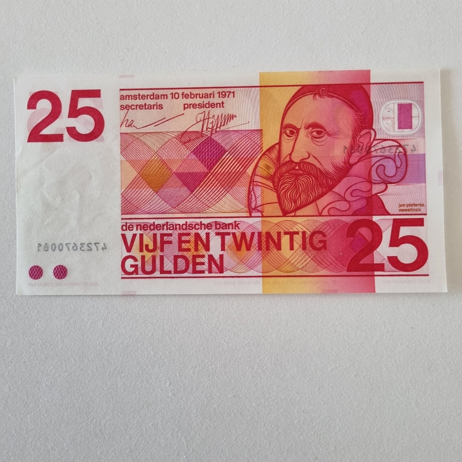 25 Gulden biljet uit 1971 - Jan Pietersz. Sweelinck, Ophalen of Verzenden, 25 gulden, Los biljet