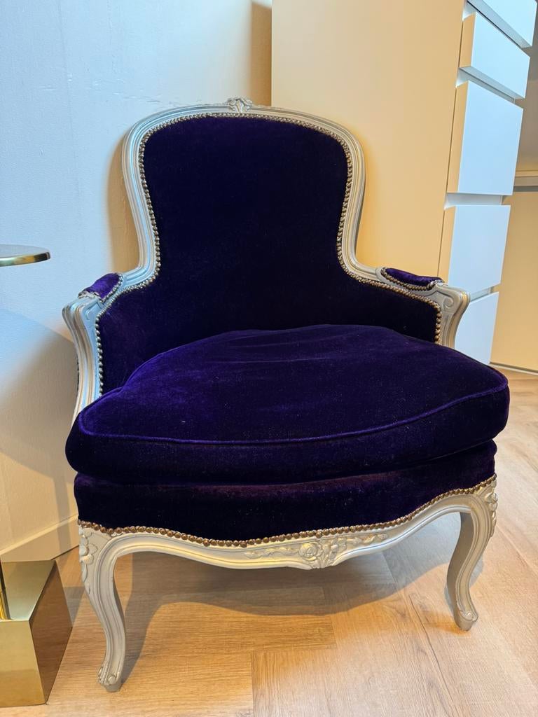 Prachtige Barok stoel fluweel, Huis en Inrichting, Banken | Sofa's en Chaises Longues, Ophalen, Eenpersoons, 75 tot 100 cm, Zo goed als nieuw