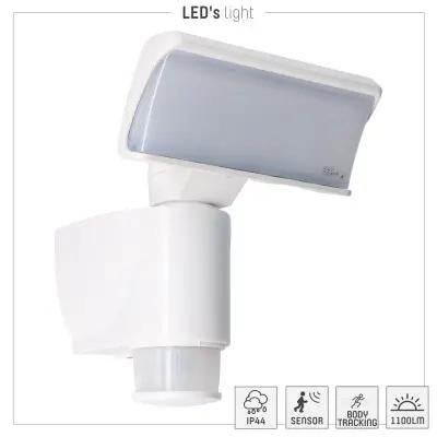 LED Schijnwerper met Sensor en Bewegingsvolging - 1500LM, Tuin en Terras, Buitenverlichting, Minder dan 50 watt, Overige typen