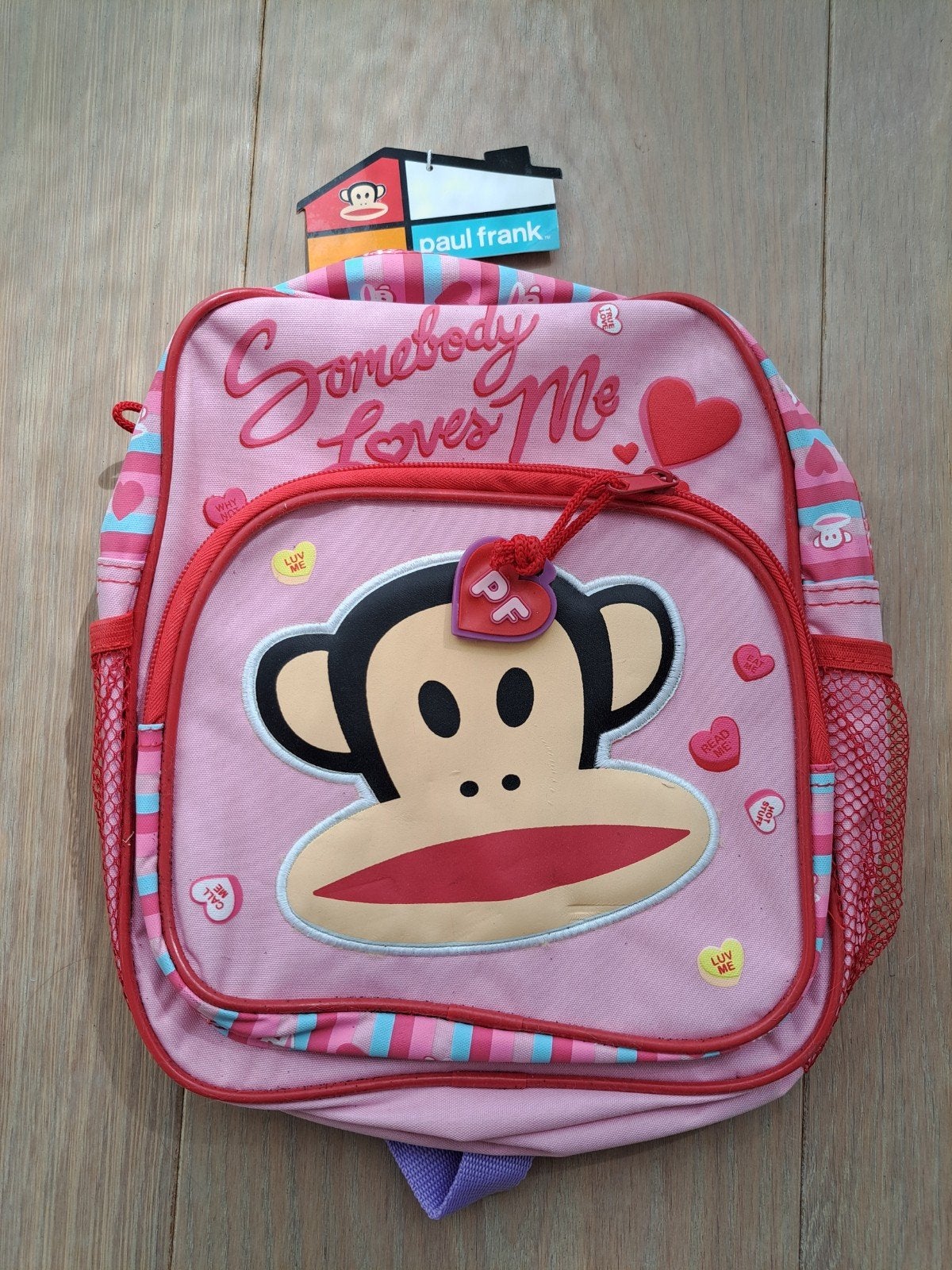 Nieuwe Paul Frank kinderrugzak - Roze met aap, Sieraden, Tassen en Uiterlijk, Overige merken, Nieuw, Ophalen of Verzenden, Minder dan 25 cm