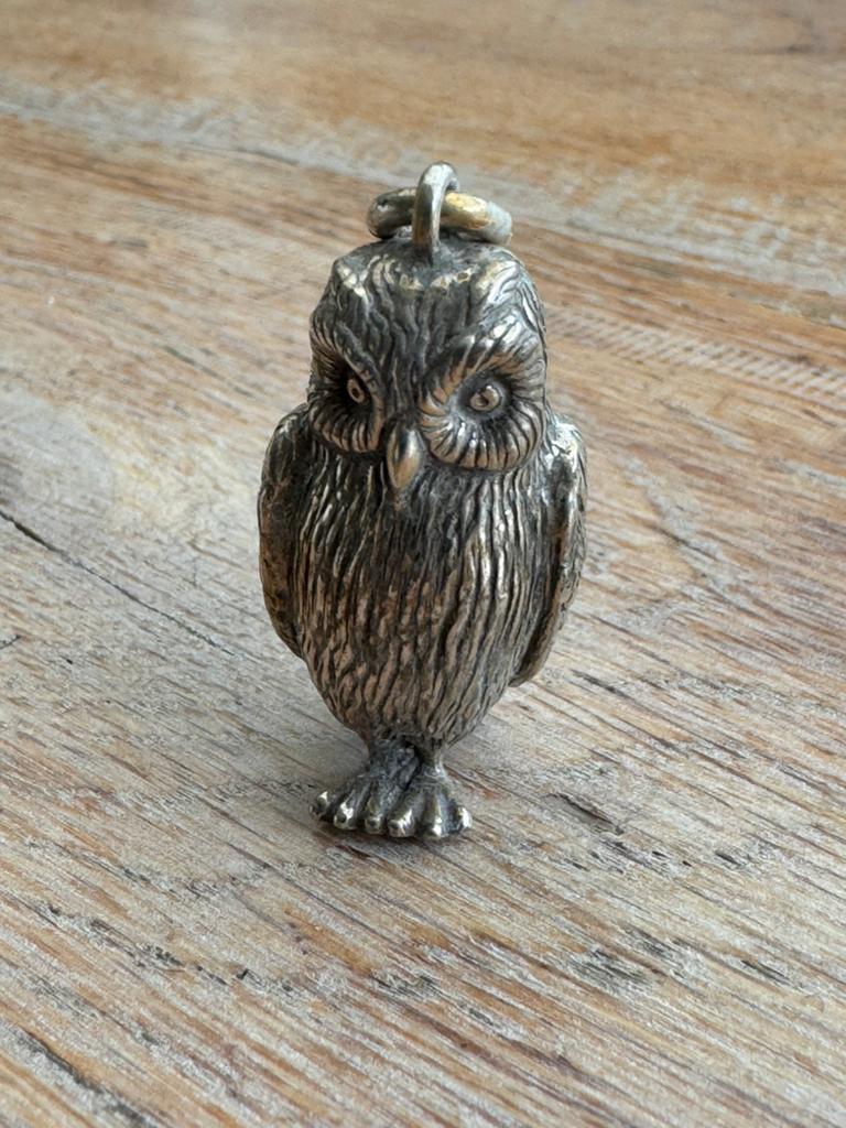 Vintage Uil zilver 800 miniatuur, Verzenden, Zilver