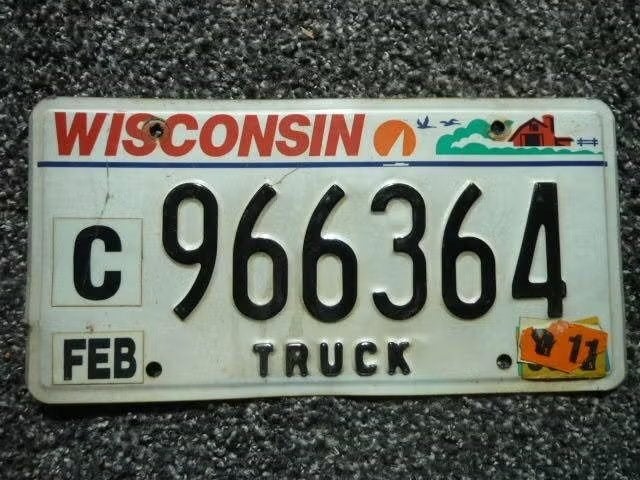 Kentekenplaat licenseplate Wisconsin Truck 2011 USA, Verzenden, Gebruikt, Auto's