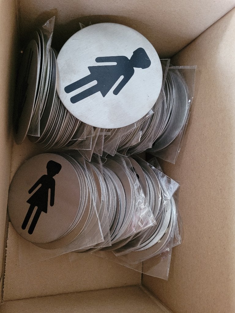100 stuks nieuwe pictogram dames toilet, Diversen, Rommelmarktspullen, Ophalen of Verzenden, Gebruikt