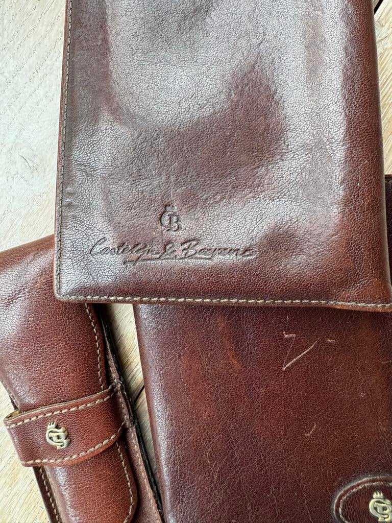 Castelijn & Beerens Leren Set: Portemonnee, Etui & Pennenhoe, Overige merken, Gebruikt, Bruin, Ophalen of Verzenden