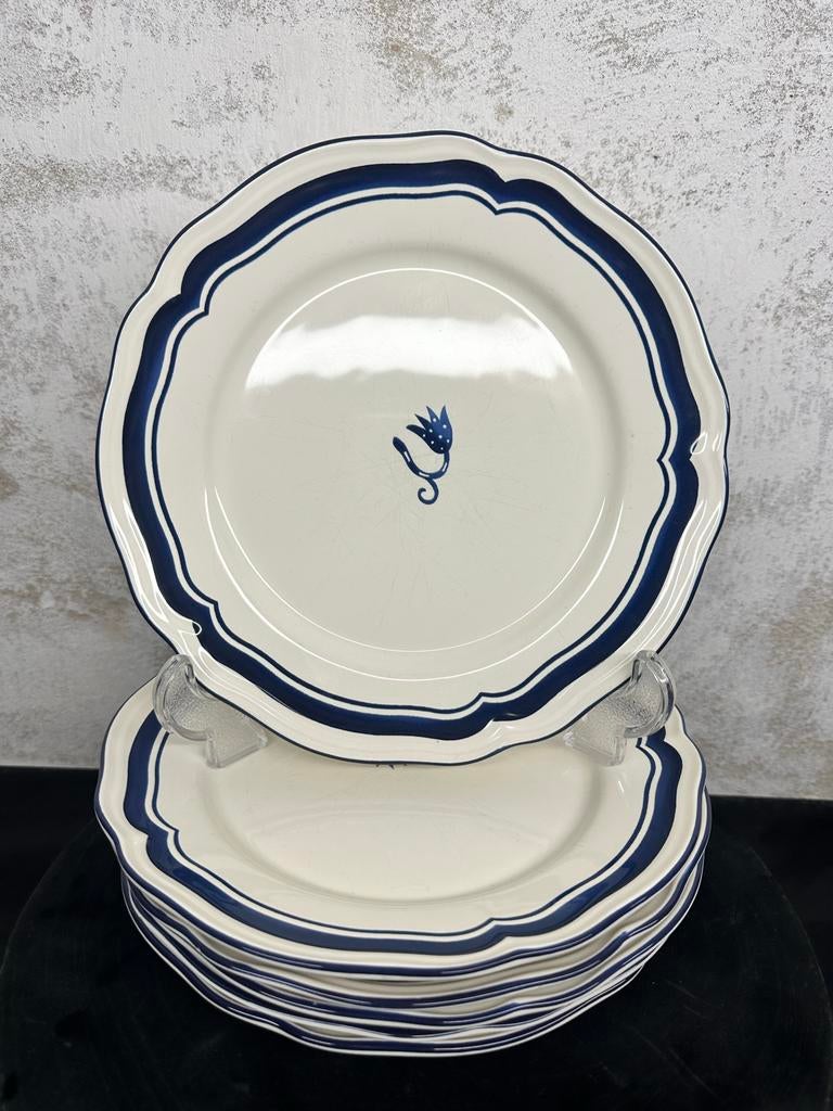 6x IKEA Arv Idyll Borden - Crème/Blauw Bloemmotief, Antiek en Kunst, Antiek | Servies los, Ophalen of Verzenden