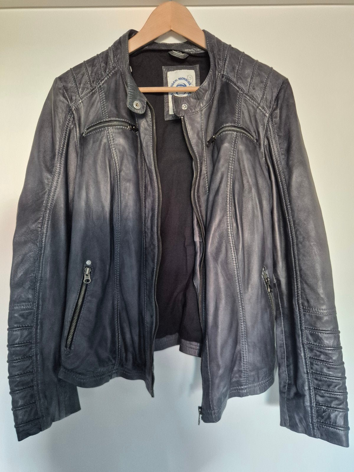 Blue Monkey Leren Jack XL met Afritsbare Capuchon, Kleding | Dames, Maat 42/44 (L), Blue monkey, Ophalen of Verzenden, Zo goed als nieuw