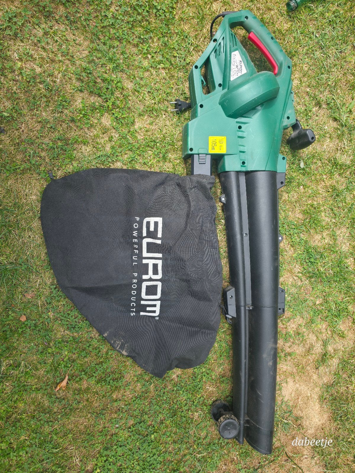 Eurom Bladblazer/Bladzuiger 3000W met versnipperfunctie, Ophalen, Gebruikt, Met opvangzak, Handgedragen