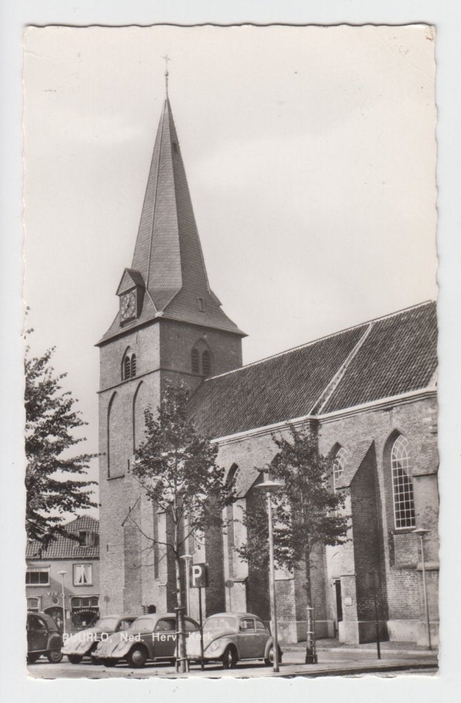400 Ruurlo, Gelderland - Kerk met auto's B16, Verzenden, 1940 tot 1960, Ongelopen, Gelderland