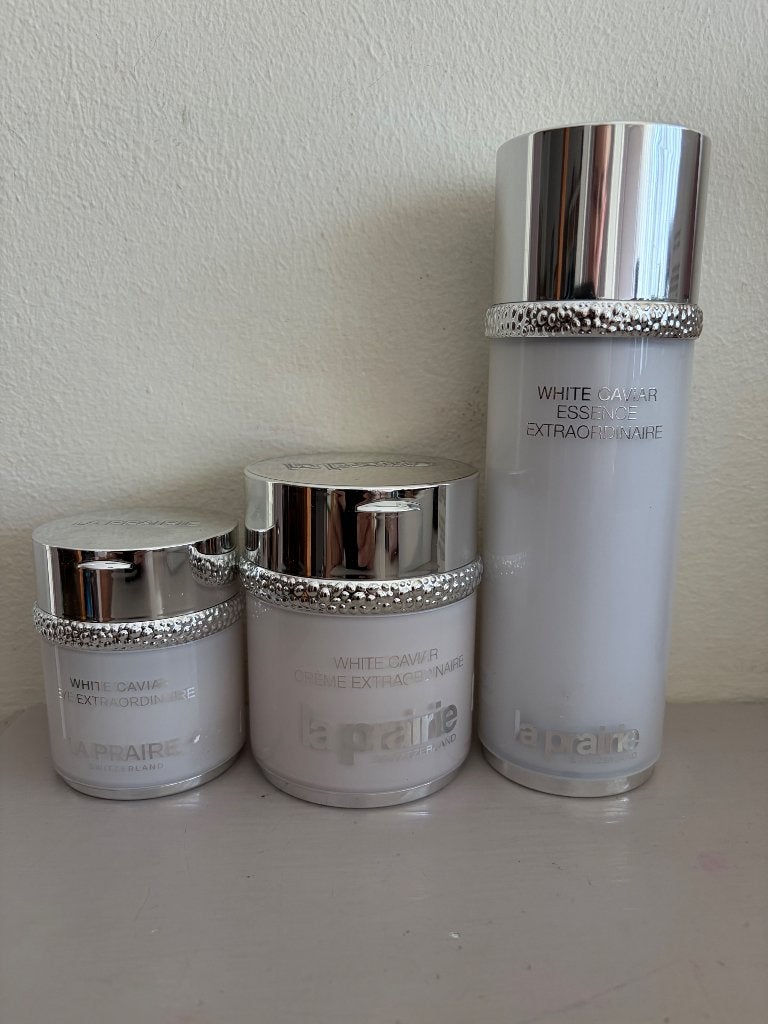 3 delige La Prairie White Caviar Collection Oogcreme dagcrèm, Ophalen of Verzenden, Nieuw, Gehele gezicht, Verzorging