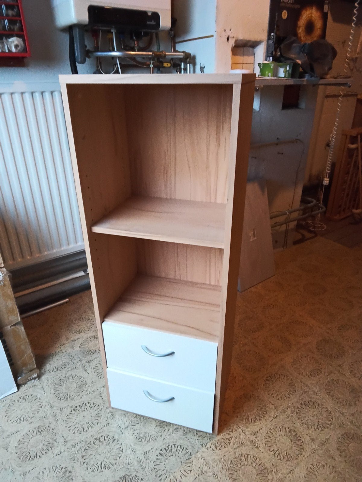Boekenkast met lades - Licht houtkleur, Huis en Inrichting, Ophalen, Met plank(en), Minder dan 50 cm, Gebruikt