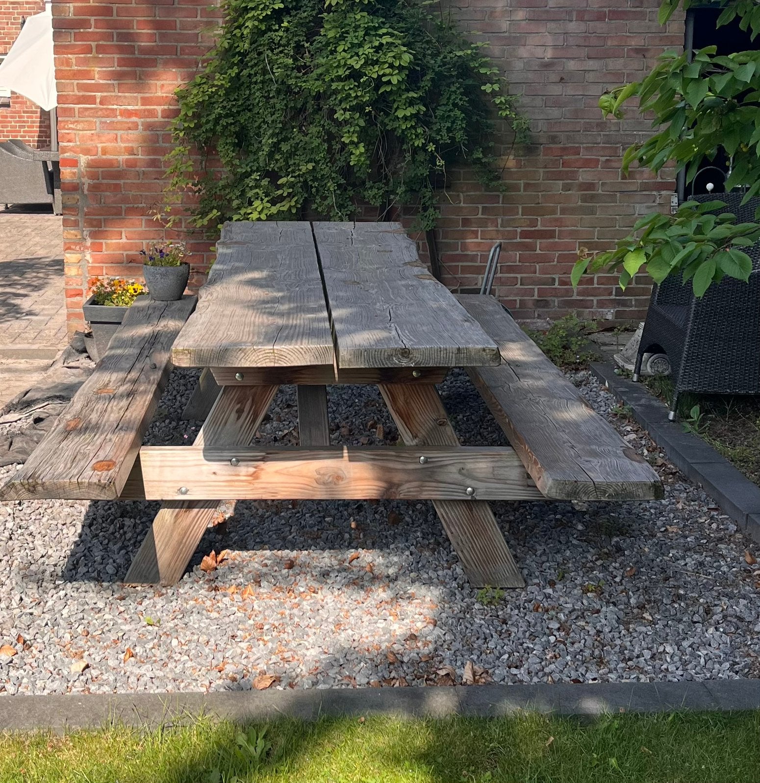 Grote picknick tafel 290x170 cm, Ophalen, Gebruikt, Rechthoekig, Hout