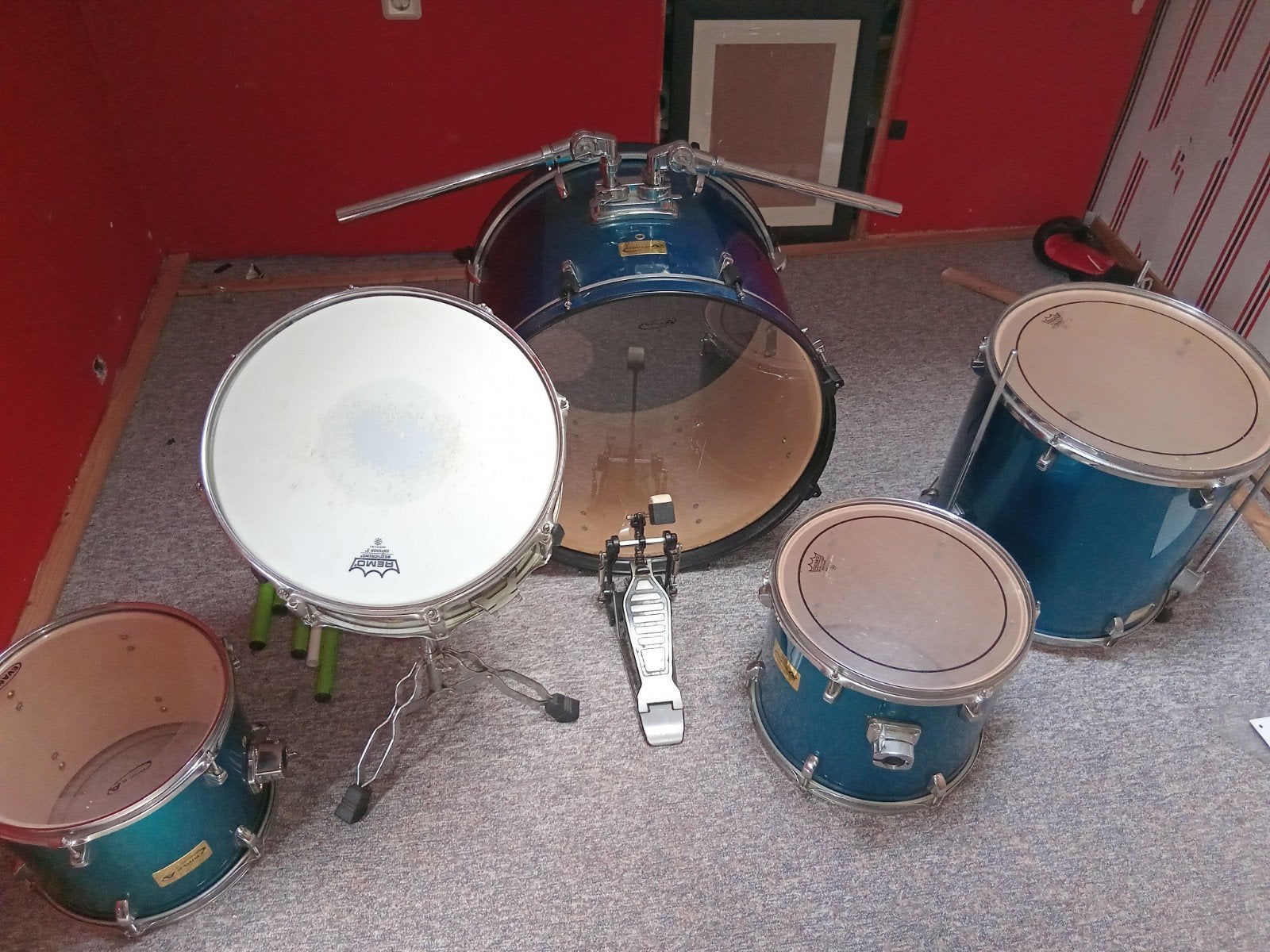 Triple A Drumstel Metallic Blauw, Ophalen, Gebruikt, Overige merken