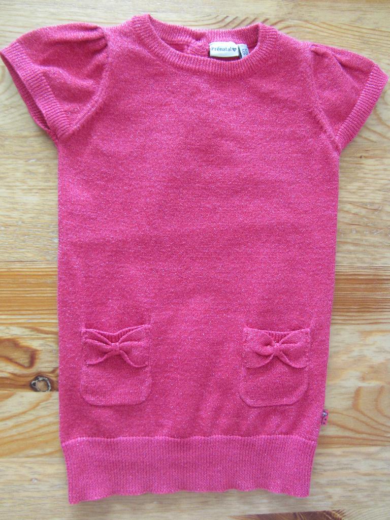 Fuchsia jurkje met glitterdraad maat 68, Kinderen en Baby's, Babykleding | Maat 68, Ophalen of Verzenden, Zo goed als nieuw, Meisje