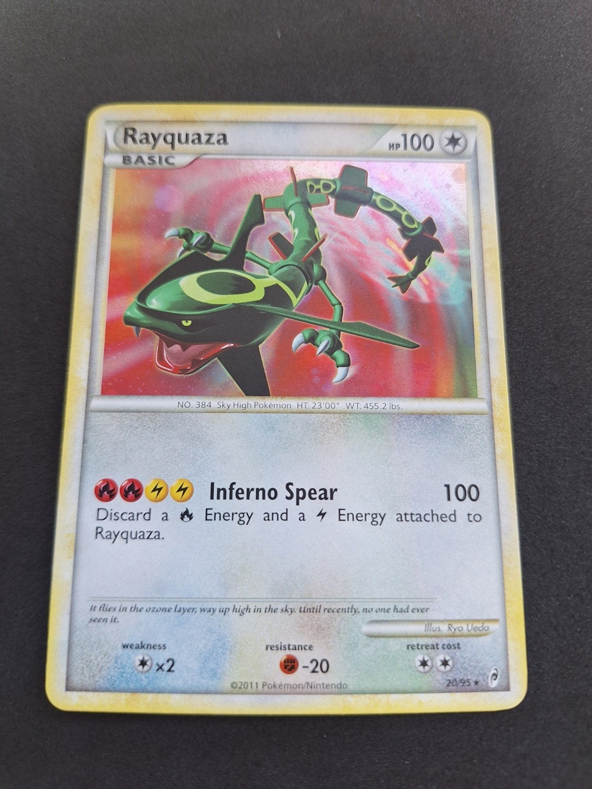 Rayquaza 20/95 Call of Legends in zeer mooie staat, Ophalen of Verzenden, Zo goed als nieuw, Losse kaart, Foil