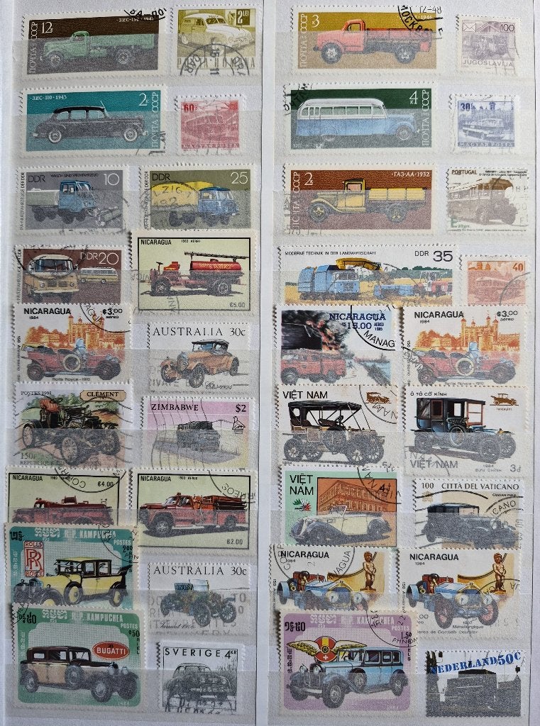 POSTZEGELS AUTO'S WERELD GESTEMPELD, Verzenden, Gestempeld, Auto's
