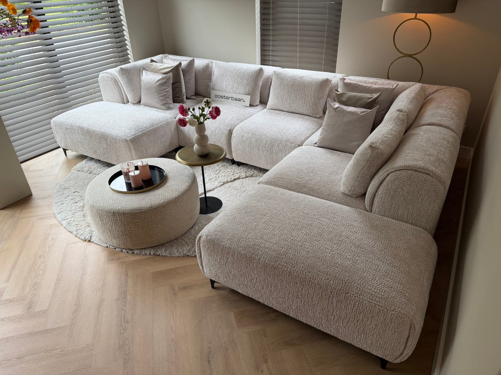 Luxe Velvet Teddy Elementen U-bank Pepe 180x370x250cm NIEUW, Huis en Inrichting, Banken | Bankstellen, Info@oosterbaanwonen.nl