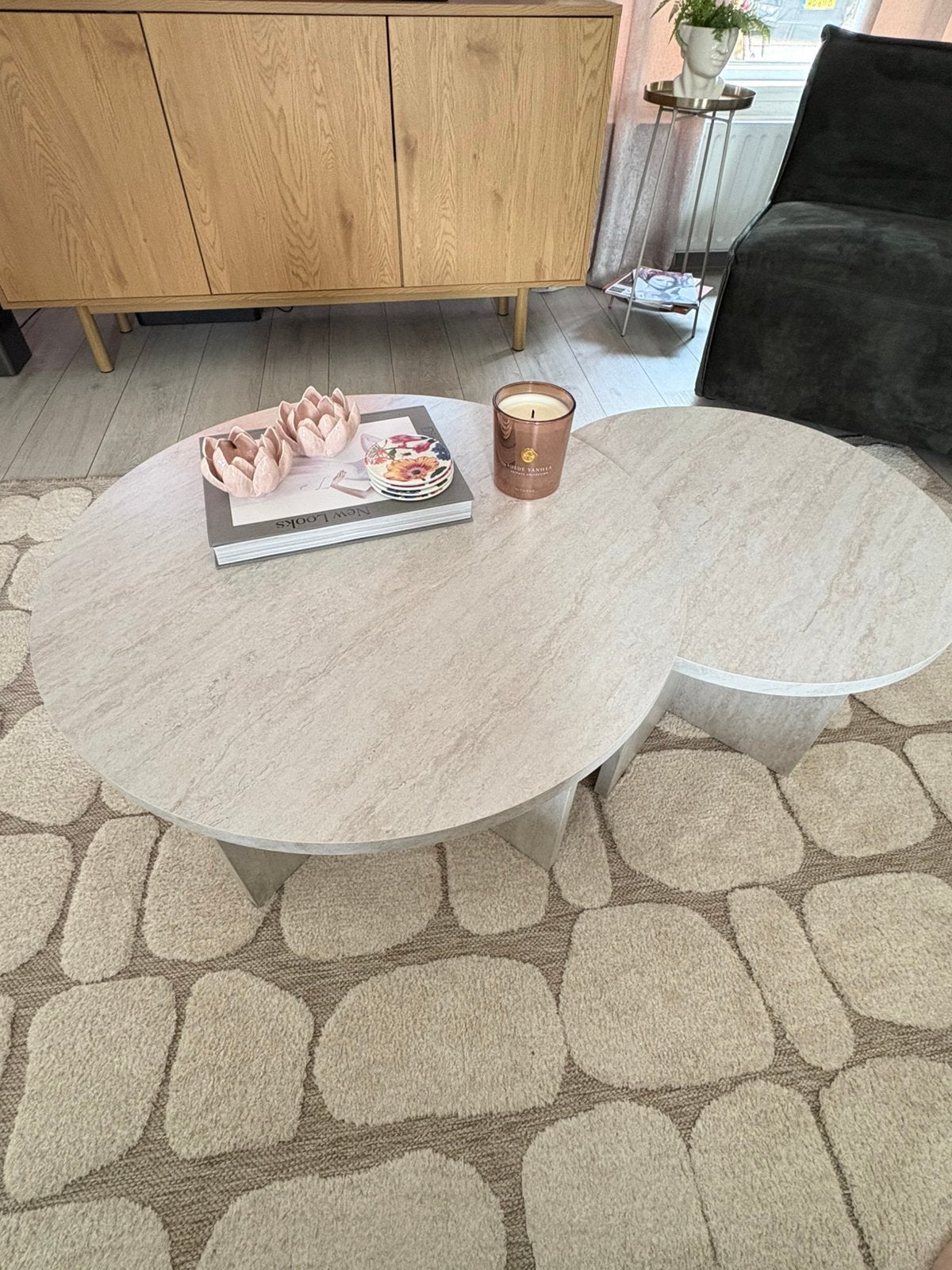 Salontafel rond (JYSK), Ophalen of Verzenden, Zo goed als nieuw, Rond, 50 tot 100 cm