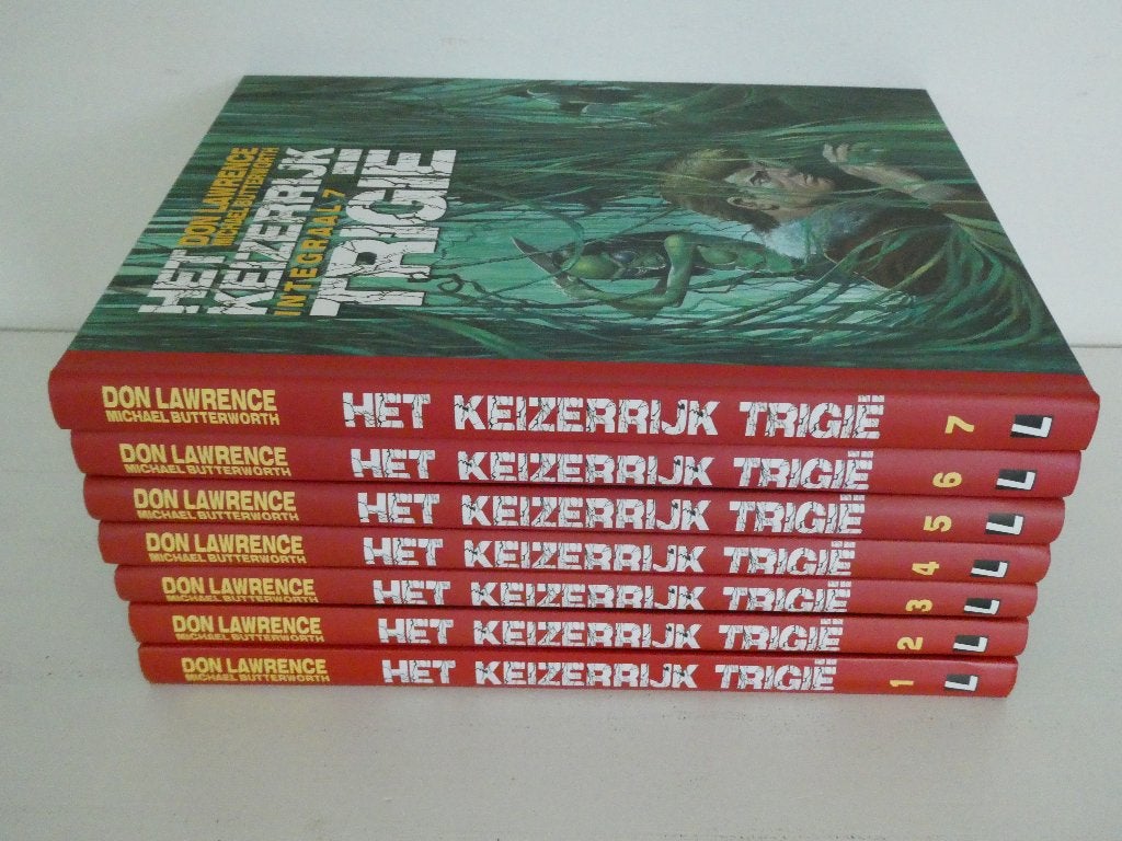Trigië ~ Complete serie Integrale hardcovers 1 t/m 7, Boeken, Stripboeken, Eén stripboek, Ophalen of Verzenden, Nieuw, Don Lawrence