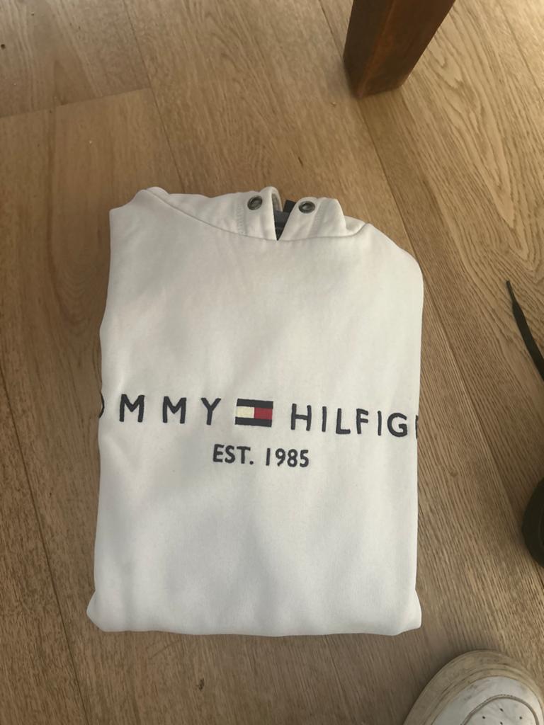 Tommy Hilfiger hoodie wit - Maat M, Ophalen of Verzenden, Gedragen