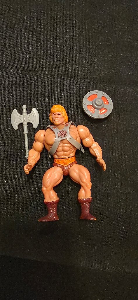 Vintage He-man met wapens!, Ophalen of Verzenden, Gebruikt