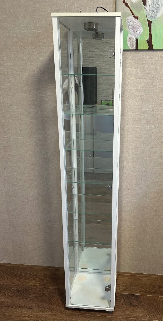 Glazen Vitrine kast, Ophalen, Minder dan 50 cm, Zo goed als nieuw, 150 tot 200 cm
