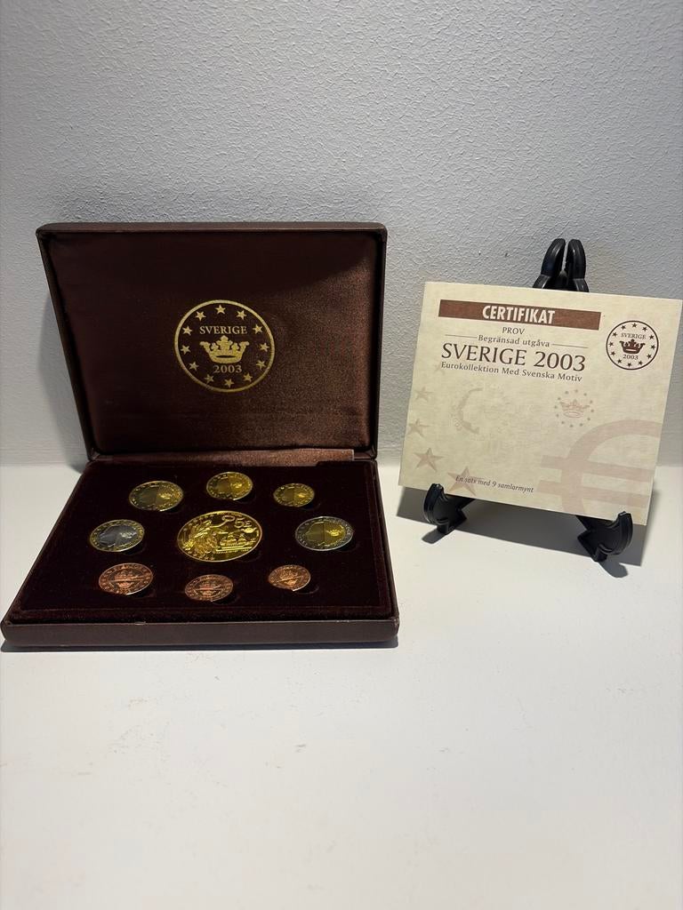 Sverige 2003 Eurocollectie met Zweedse Motieven, Postzegels en Munten, Munten | Europa | Euromunten, Verzenden, Overige landen