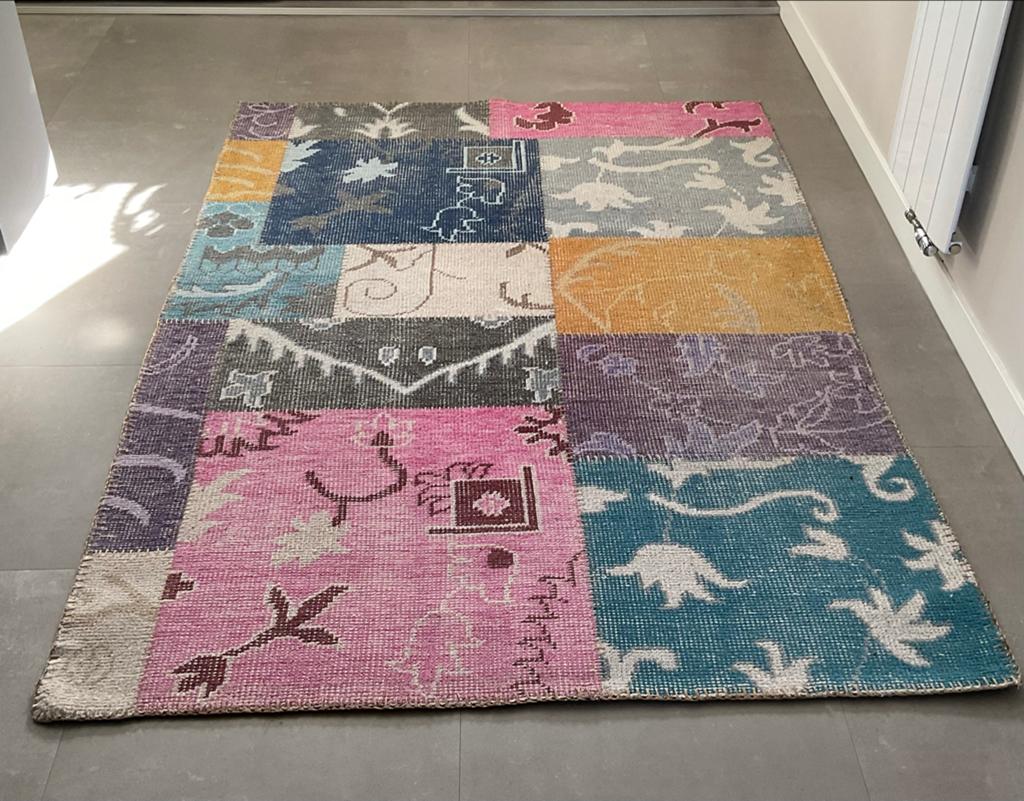 Patchwork Vloerkleed - COCOmaison Kleurrijk 160x230, Ophalen, Gebruikt, 100 tot 150 cm, Bruin