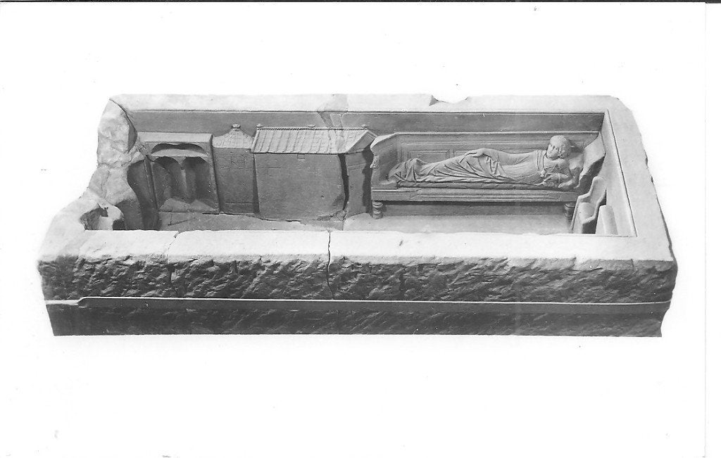 Romeinse sarcofaag Simpelveld Rijksmuseum Leiden, Ophalen of Verzenden, 1960 tot 1980, Ongelopen, Zuid-Holland