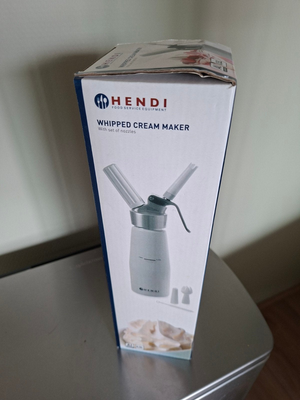 Hendi Slagroomspuit 0.25L met patronen en opzetstukken, Huis en Inrichting, Keuken | Keukenbenodigdheden, Overige typen, Hendi