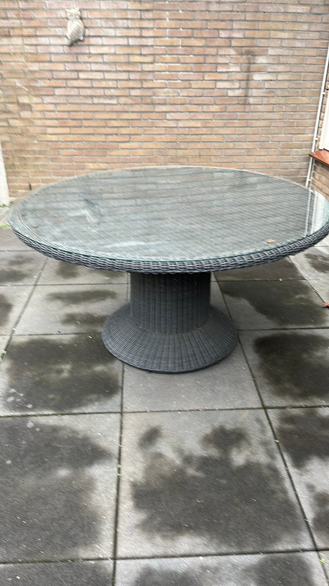 Rotan ronde tafel voor buiten, Ophalen, Gebruikt, Rond, Overige materialen