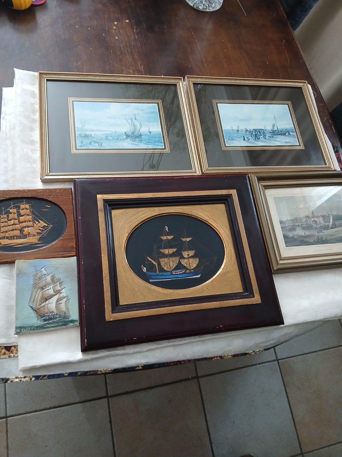 Diverse maritieme kunstwerken en stadsgezicht Middelburg, Ophalen of Verzenden