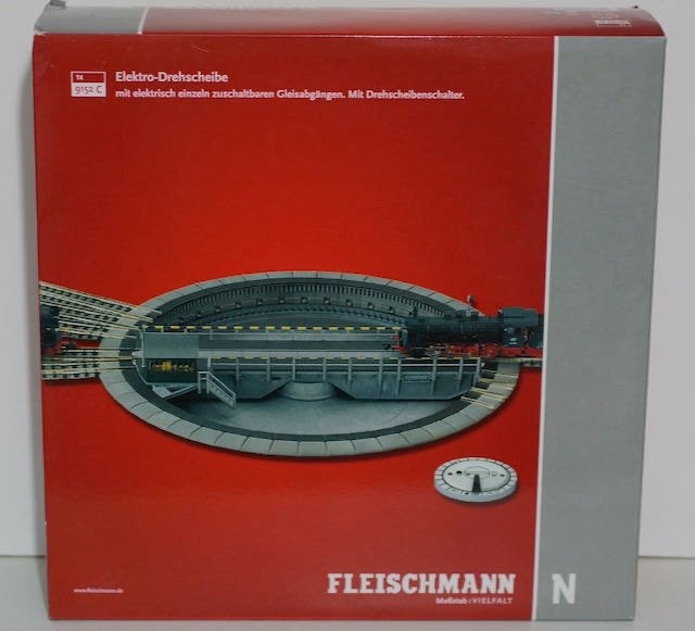 Fleischmann 9152 N Elektrische Draaischijf 183mm, Gelijkstroom, Fleischmann, Nieuw, Rails