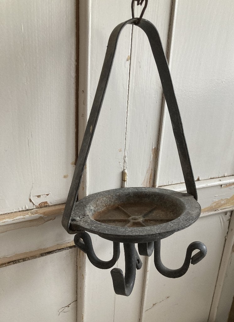 Brocante metalen mijnwerkershaak - zeepbakje, Ophalen of Verzenden