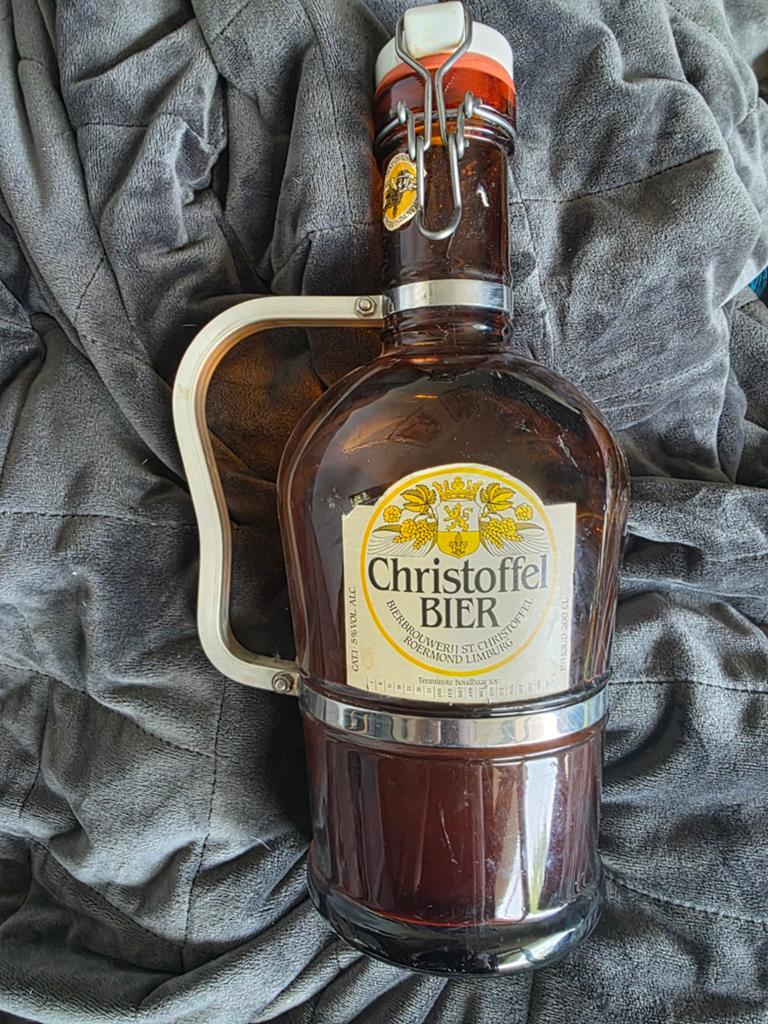 Vintage Christoffel Bierfles met Beugel en Handvat, Verzamelen, Overige Verzamelen, Gebruikt, Ophalen of Verzenden