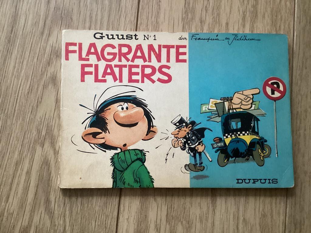 Guust Flater originele oblong uitgaven 1 t/m 5 (1963/67), Boeken, Meerdere stripboeken, Ophalen of Verzenden, Gelezen