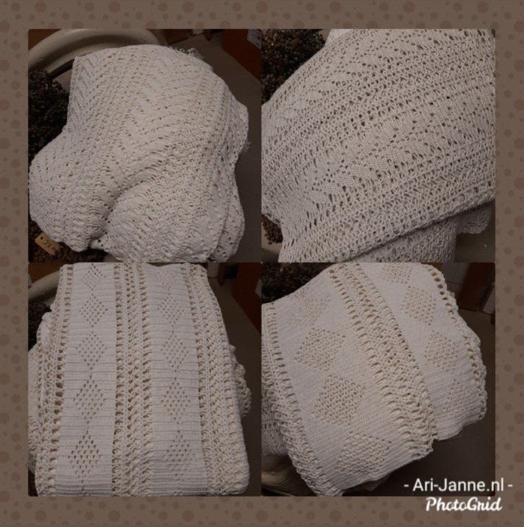Brocante, gehaakte spreien, plaid, decoratie, Ophalen of Verzenden