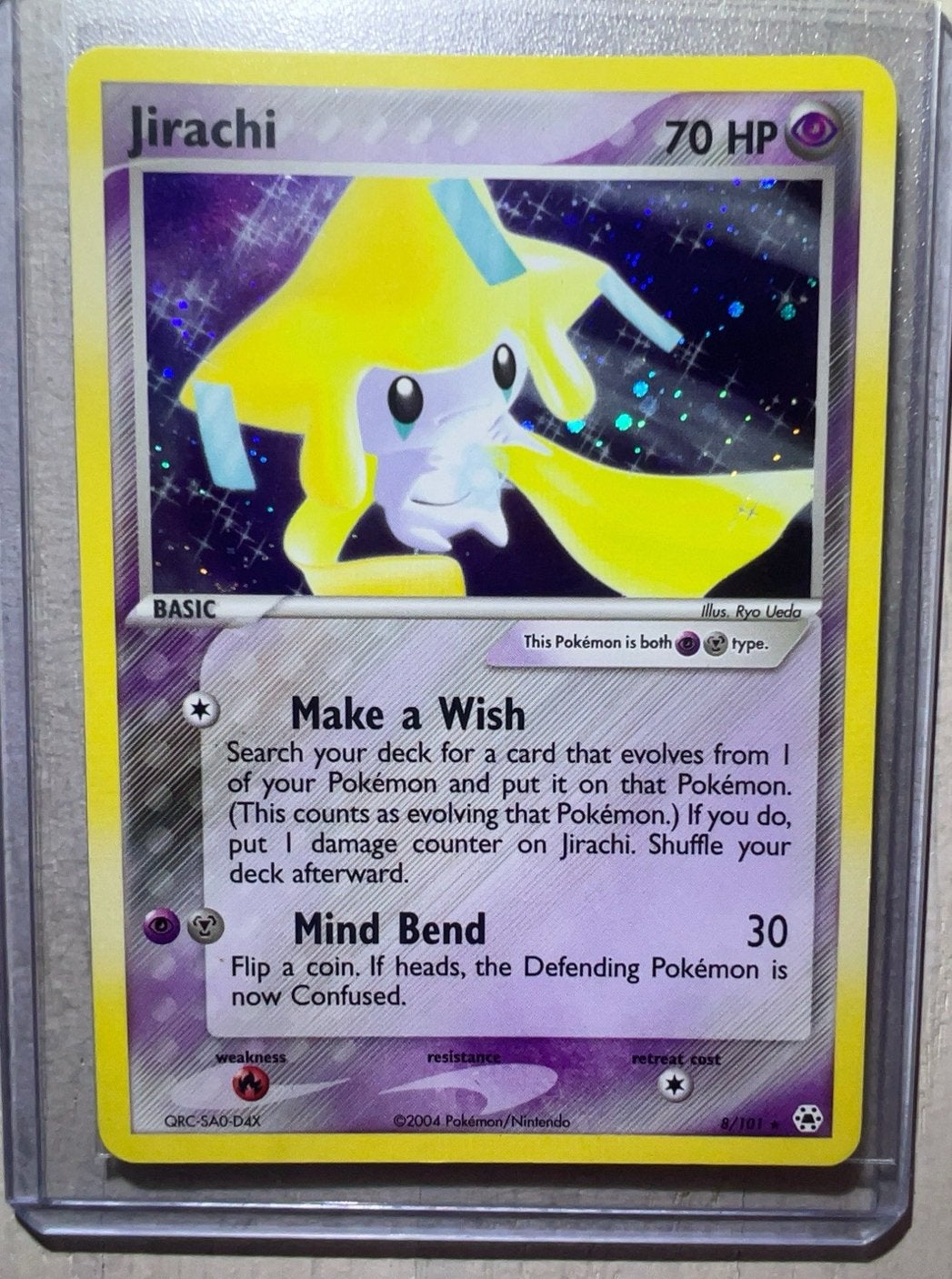 Jirachi Holo 70 HP Pokémon Kaart (2004) - Zeldzaam, Ophalen of Verzenden, Zo goed als nieuw, Losse kaart, Foil