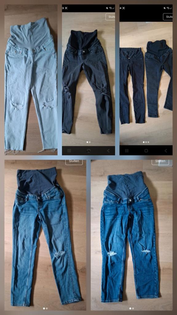 H&M mama Pakket zwangerschapsbroeken maat S maternity jeans, H&M, Blauw, Ophalen of Verzenden, Maat 36 (S)