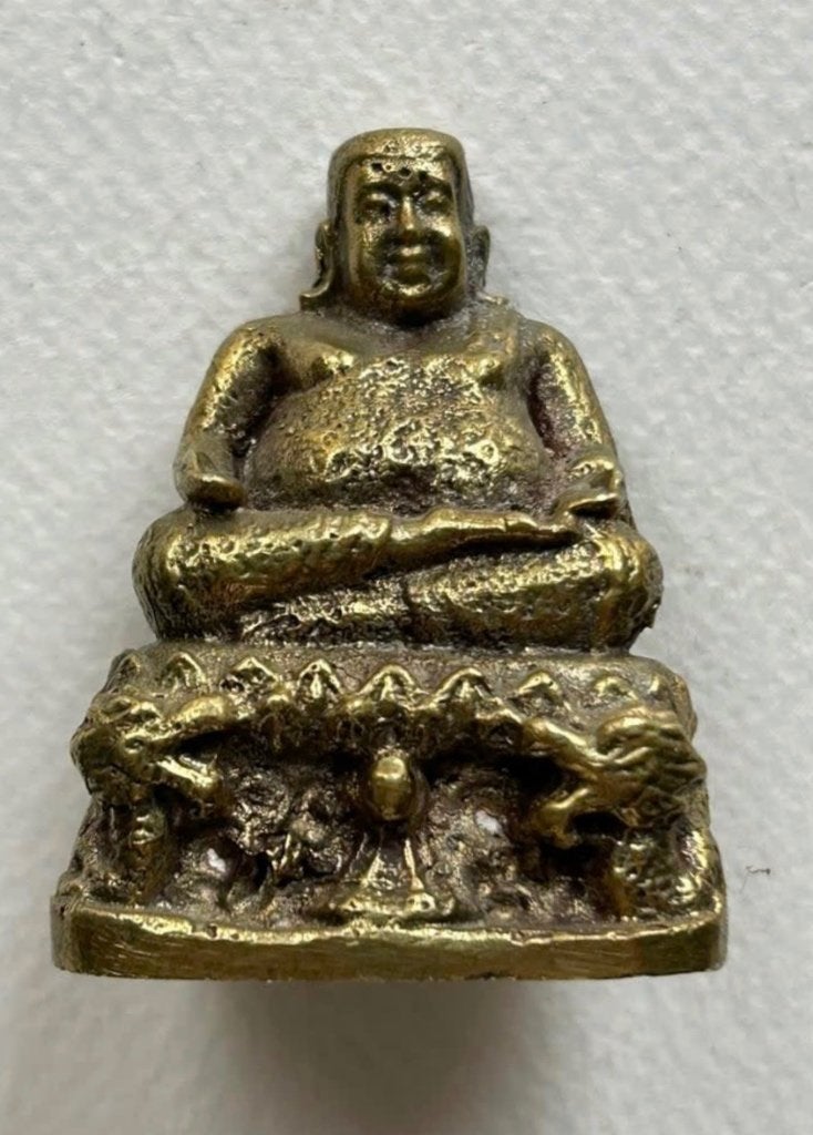 Geluks boeddha messing bescherming welvaart 5 cm, Ophalen of Verzenden