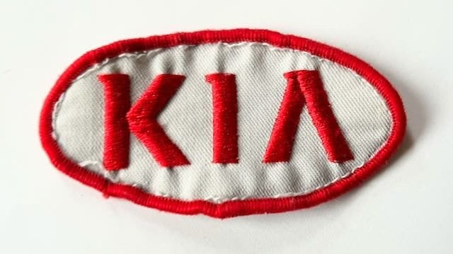 Kia embleem patch - dealer overall - 9x4,5 cm, Ophalen of Verzenden, Zo goed als nieuw, Auto's